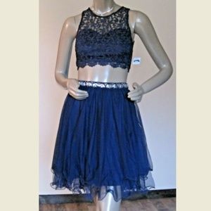 My Michelle 2pc Crop Top & Skirt Formal 7 NWT $134